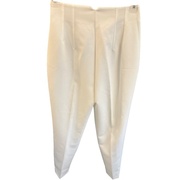 ZARA High Waist Pleated Trouser Pants off white size Medium - Picture 4 of 8